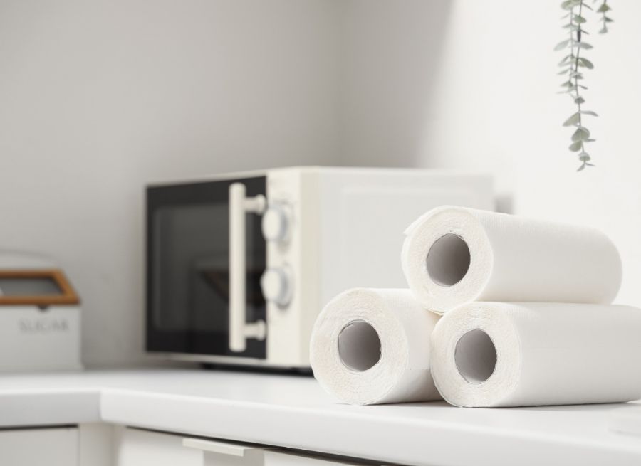 can paper towels go in the microwave